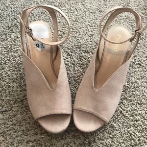 Suede blush wedge